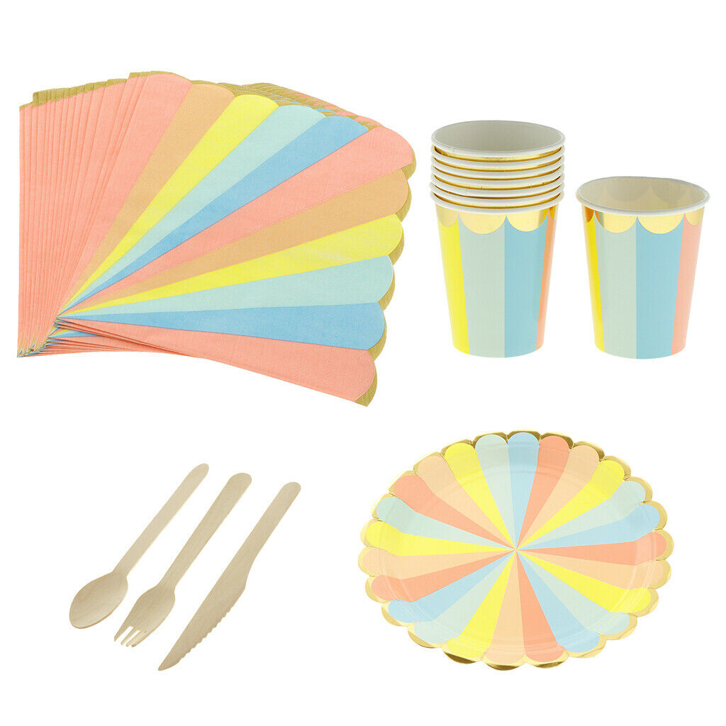 8 Pcs Colorful Flower Petals Disposable Paper Plates Party Decor 23cm
