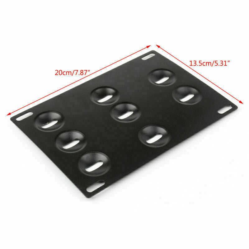 1PC Car Black Front Bumper Tow Hook License Plate Mounting Bracket Universal CN