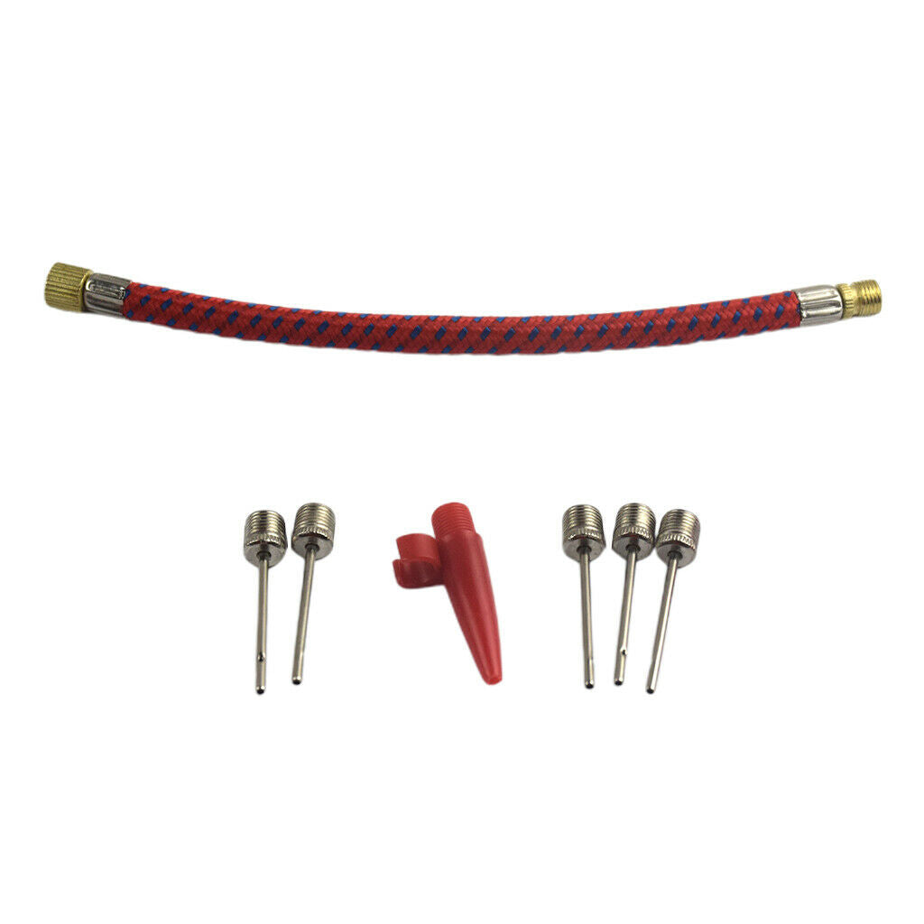 16cm Pump Extension Hose American Schrader Valve Sports Ball Needle Inflate Kit