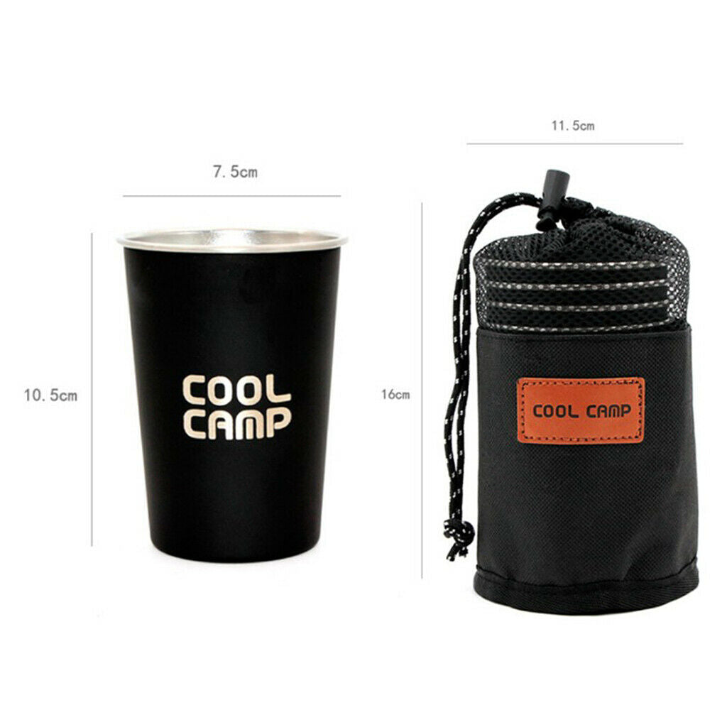 Prettyia   4pcs   350ml   Stainless   Steel   Water   Cup   Tea   Coffee