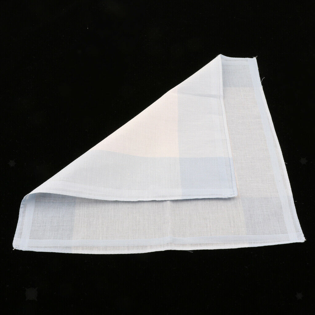 Pack of 12 Assorted Cotton Handkerchief Plaid Print Pocket Square Soft Hanky