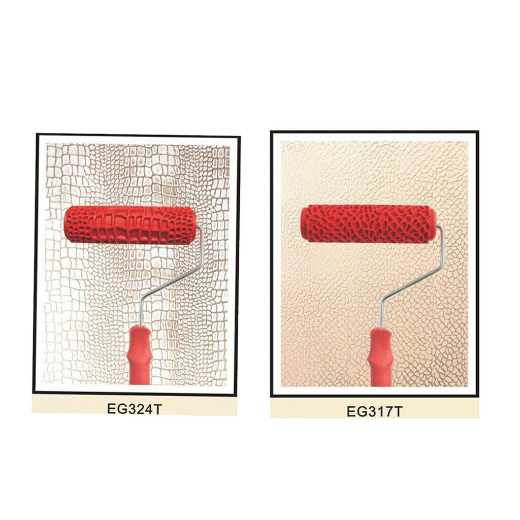 2PCS / SET 7 Inch Embossed Crocodile Skin + Stone Painting Roller Bushing with