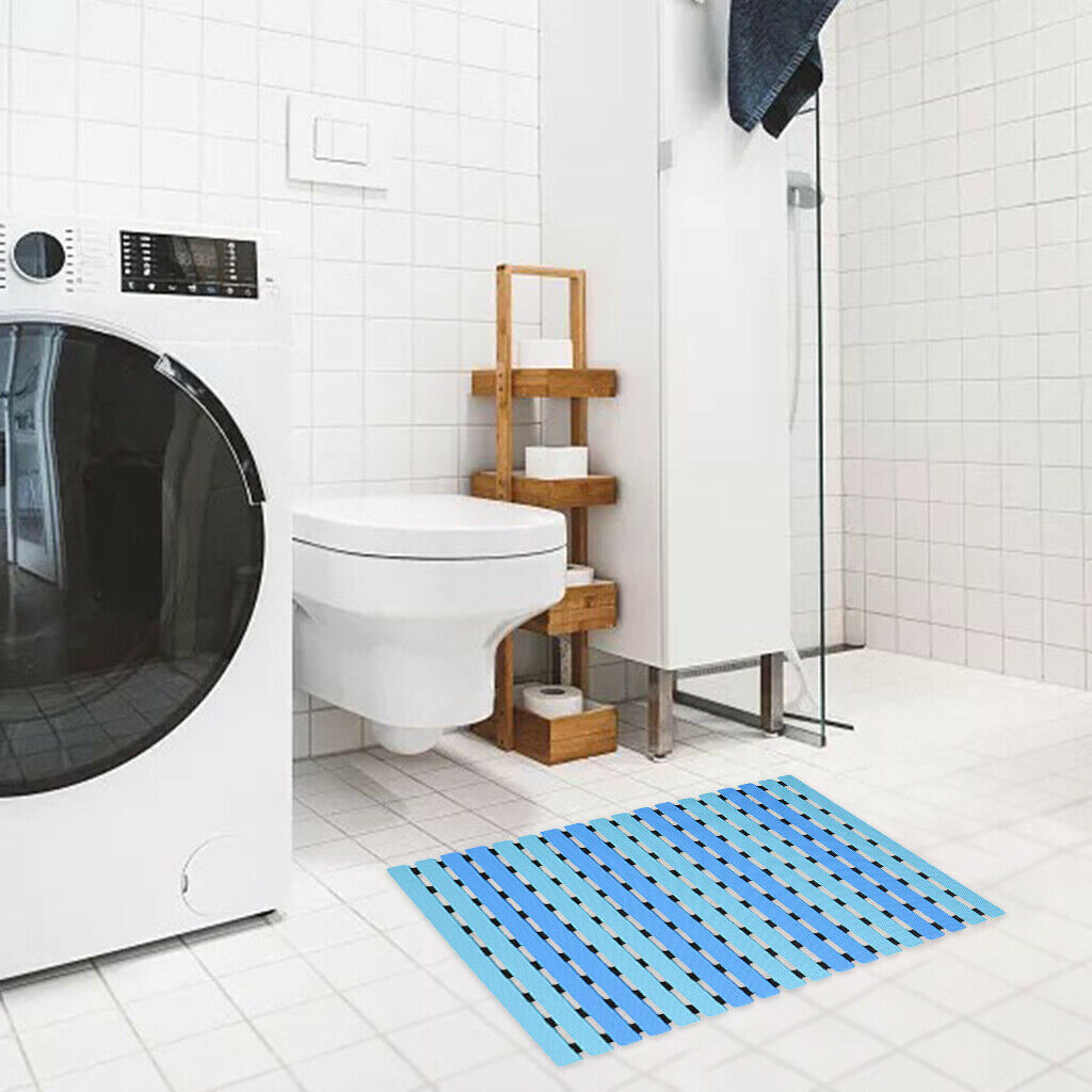 Bath Mat with Suction Cups Mildew Foldable Bathtub Mat Floor Mat for Kitchen