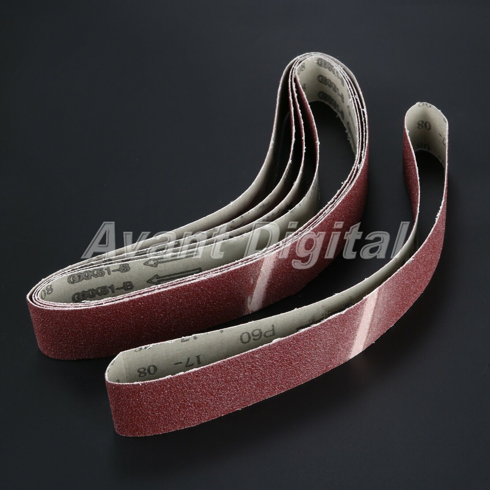 Aluminium Oxide 60# Grit Sharpening Belts Abrasive Polishing Sanding Paper 5pcs
