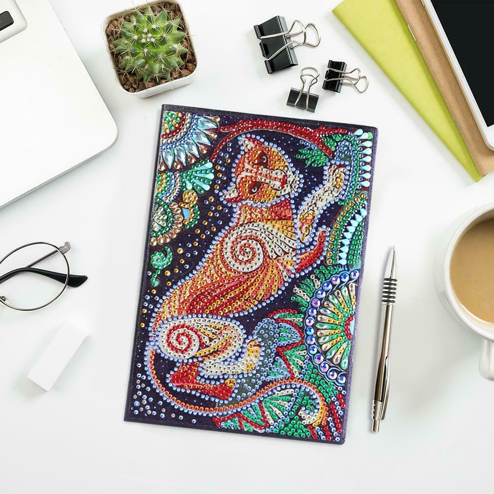 DIY Leopard Special Shaped Diamond Painting 50 Pages A5 Sketchbook Notebook @