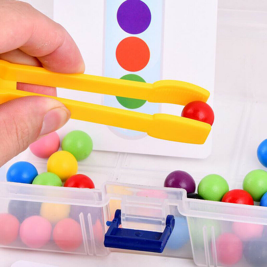 Wood Counting Bead Color Matching Developmental Fun Toys for 2 3 4 Years Old