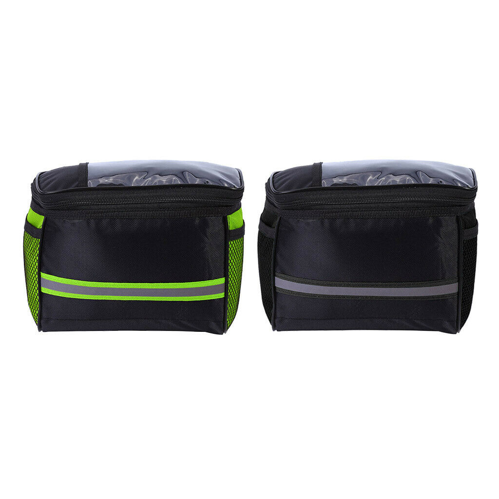 2Pcs Mountain Bike Handlebar Bag Bicycle Front Basket Bag Pouch Pack Pannier