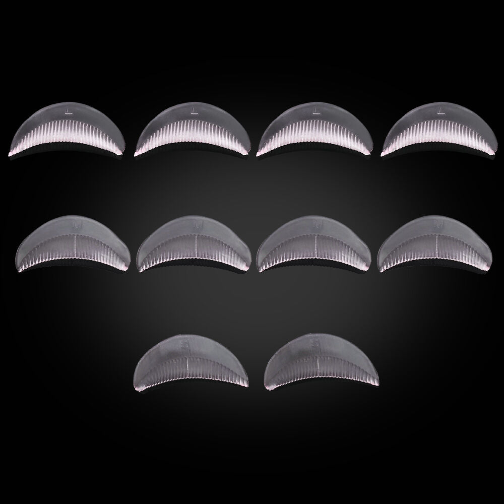 10Pcs Eyelash Perming Lift Silicone Curler Pads Shield Rods Embedded Ridges Â·