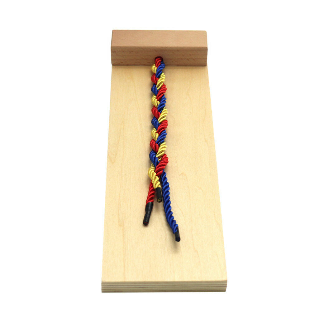 Wood 3-Color String Weaving Board Practical Skill Hand-eye Coordination