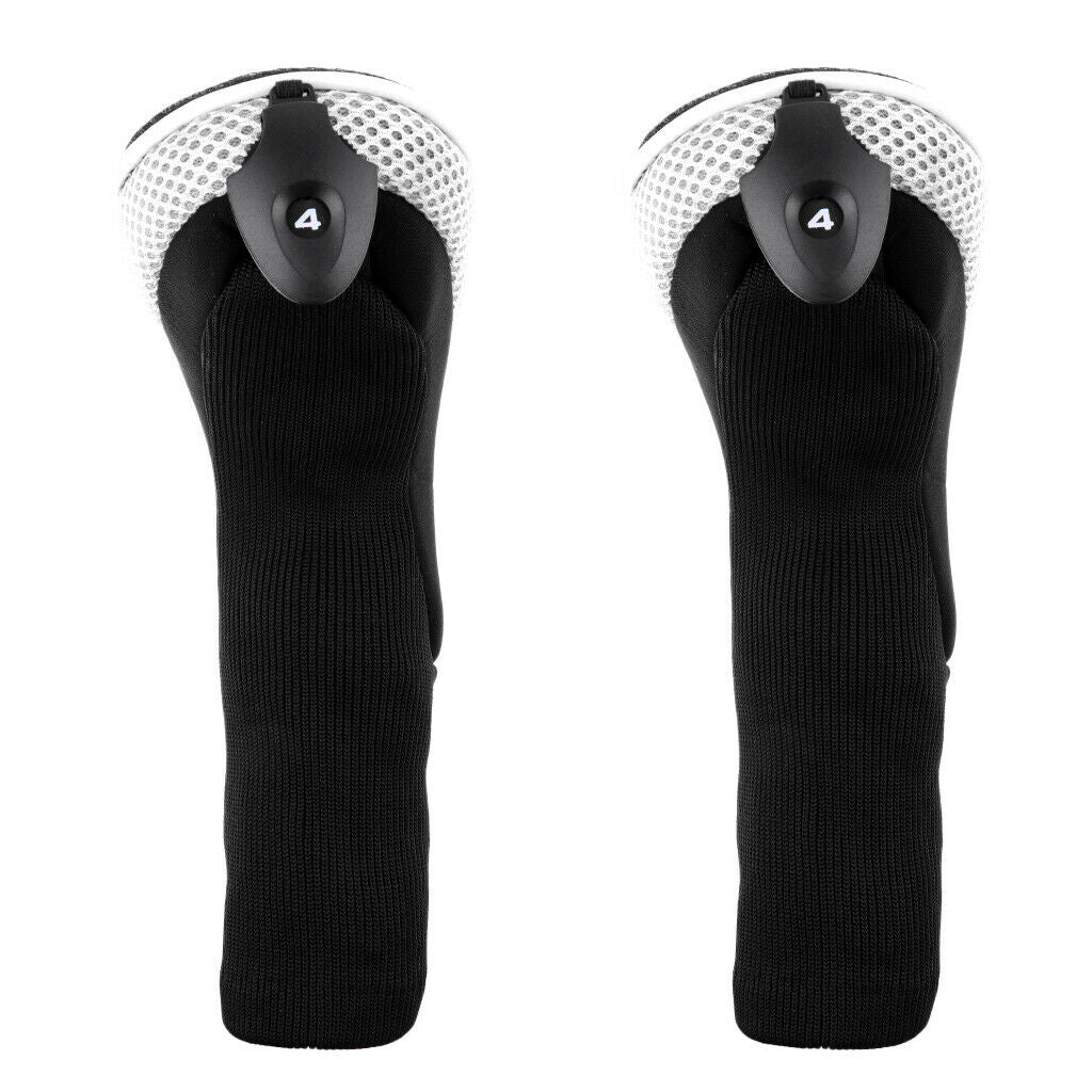2 Pieces Golf Club Hybrids Head Covers Neoprene Iron Wood UT Cover Protect Case