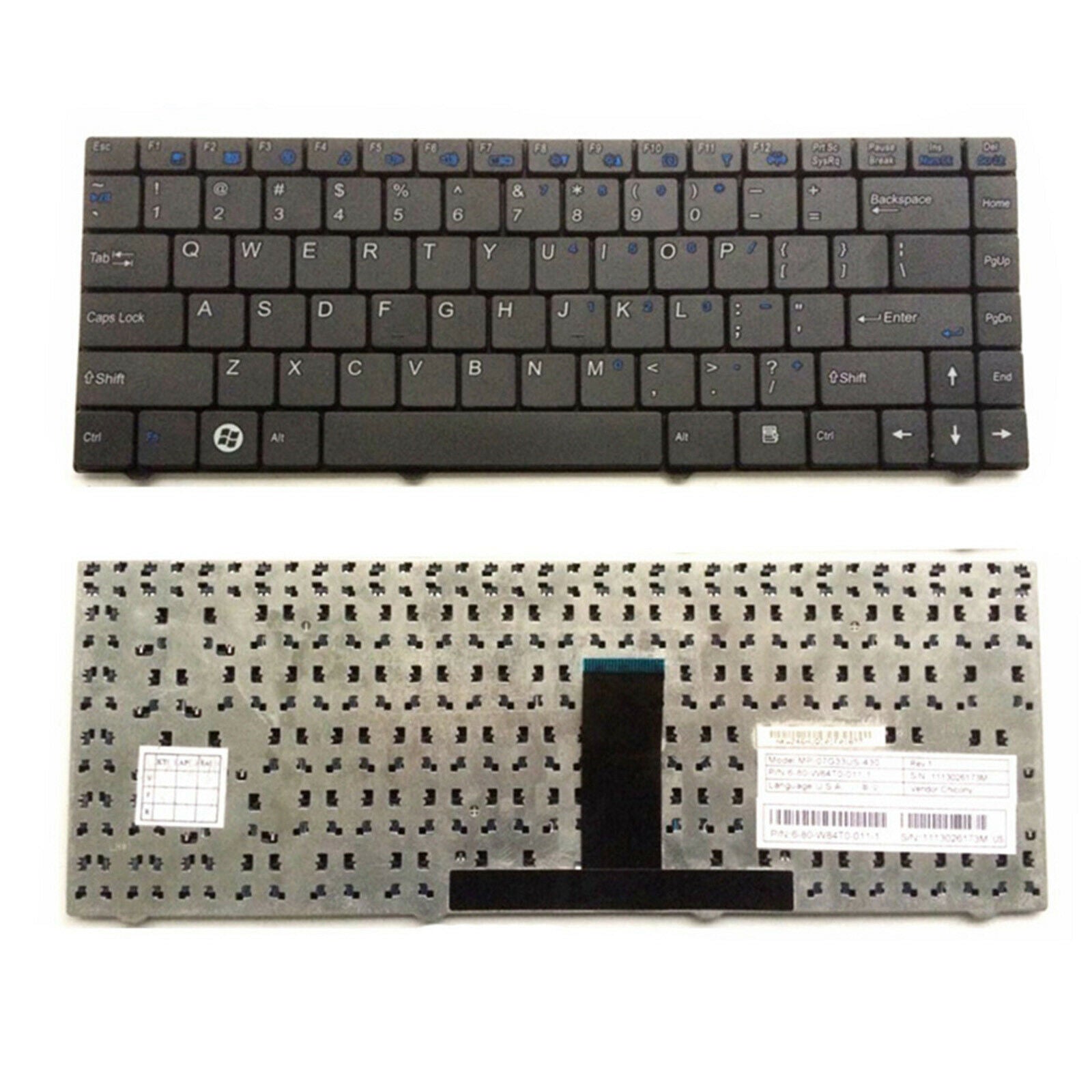 Laptop US English Keyboard For Clevo W84 W84T Series Teclado MP-07G33US-430