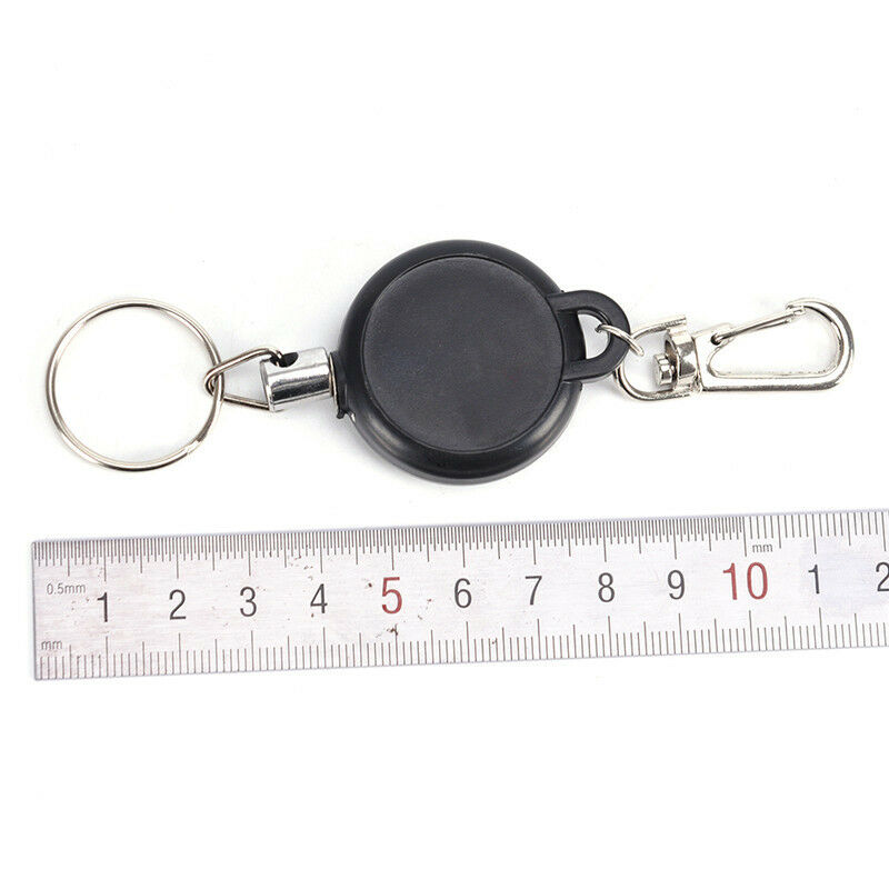Retractable KeyChain Reel Steel Cord Recoil Belt Ring Badge Pass ID Card Holders