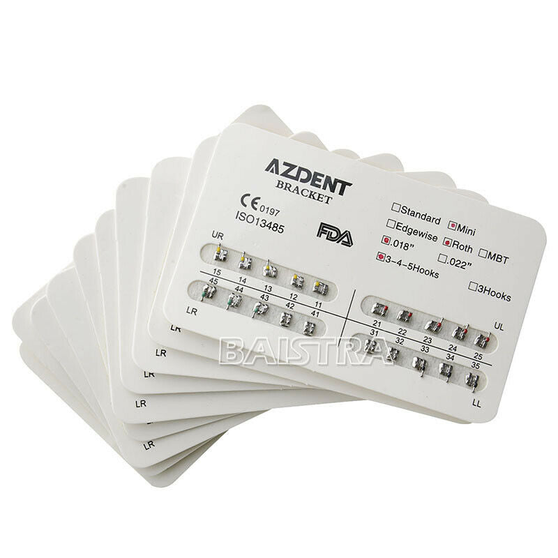 30 X Dental Orthodontic Brackets Braces Metal Mini Roth.018 3 4 5 Hooks AZDENT