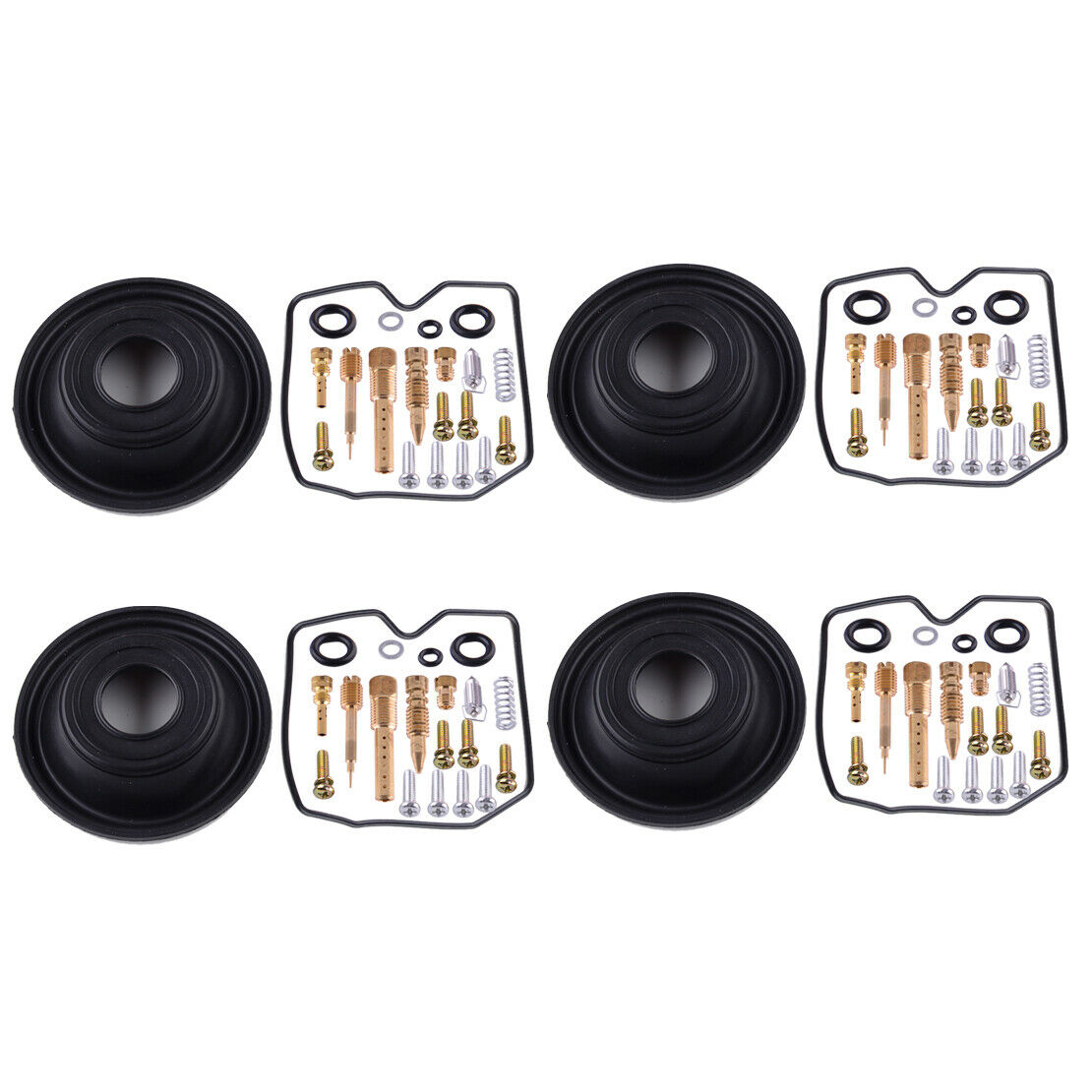 4Set Carburetor Repair Kit Plunger Diaphragm Assy Fit For Kawasaki KLR250 87-02
