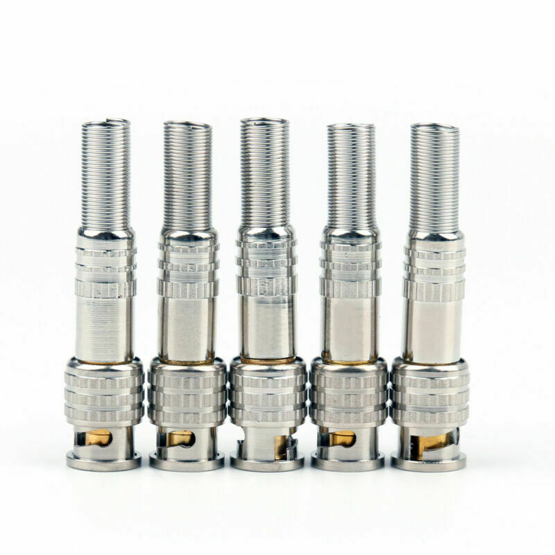 5 Pcs BNC Male Compression Adapter To Coaxial Video RG59 Cable CCTV Camers USA