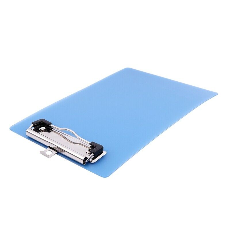 Office School Sp Loaded A5 Paper Holding File Clamp Clip Board Blue C9I2I2