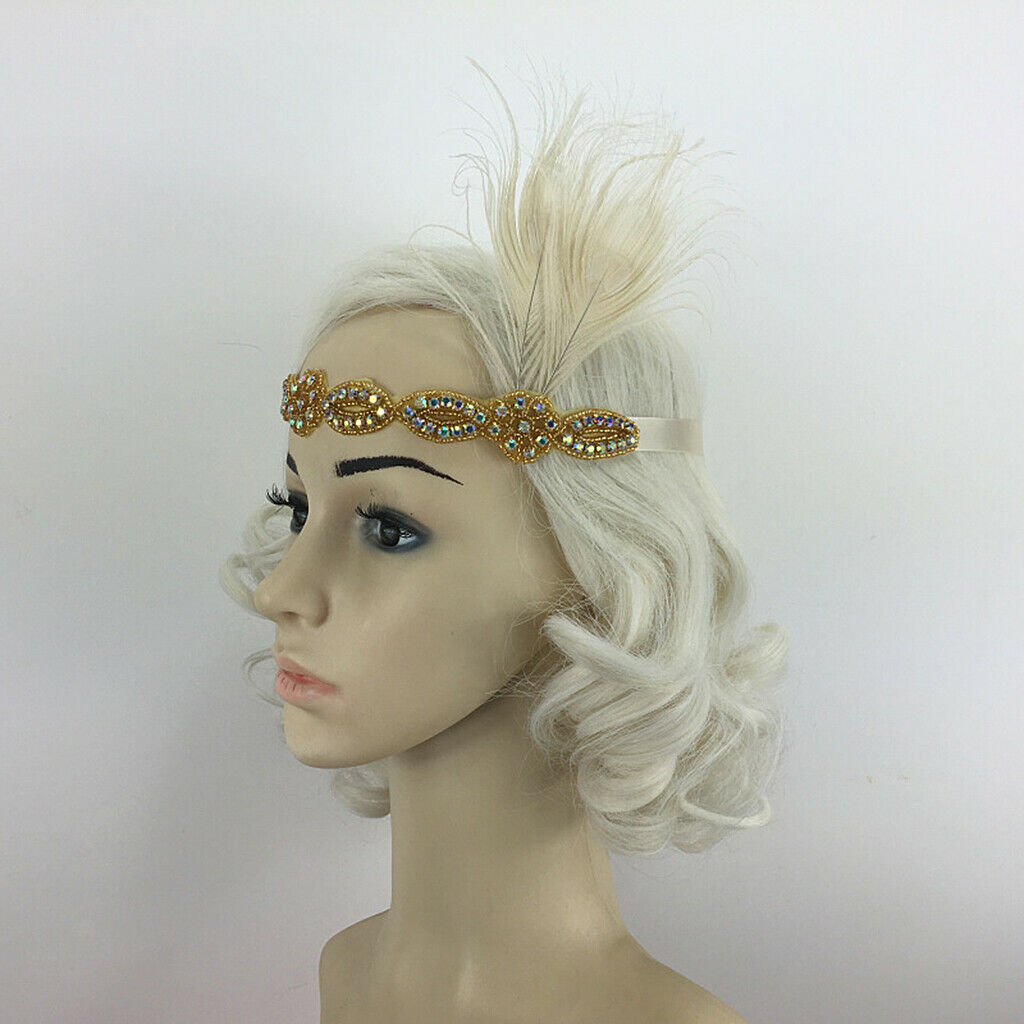 Wedding Jewelry Bridal Hair Accessory Rhinestone Feather Hair Hoop Headband