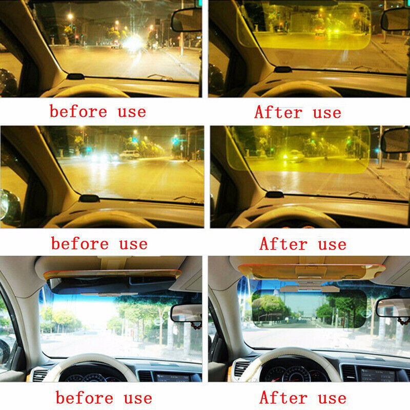 Car Sunshade Day and Night Sun Visor Anti-dazzle Goggles Clip-on Driving Shield