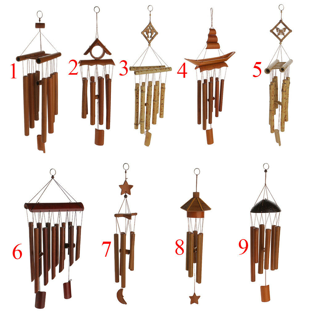 2 Pieces / Set Bamboo Wind Chimes Bells, Lucky Fengshui Ornaments, Unique Gifts