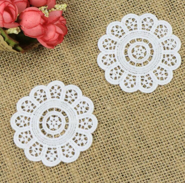 5pcs Milk silk Embroidered Flower Applique decoration scrapbooking Clothing/bag