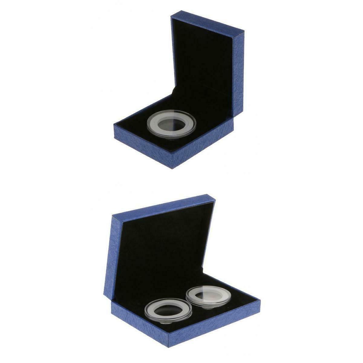 2 Pcs Commemorative Coin Holder Boxes for 3 Cions Holes for 38mm with NO COIN IN