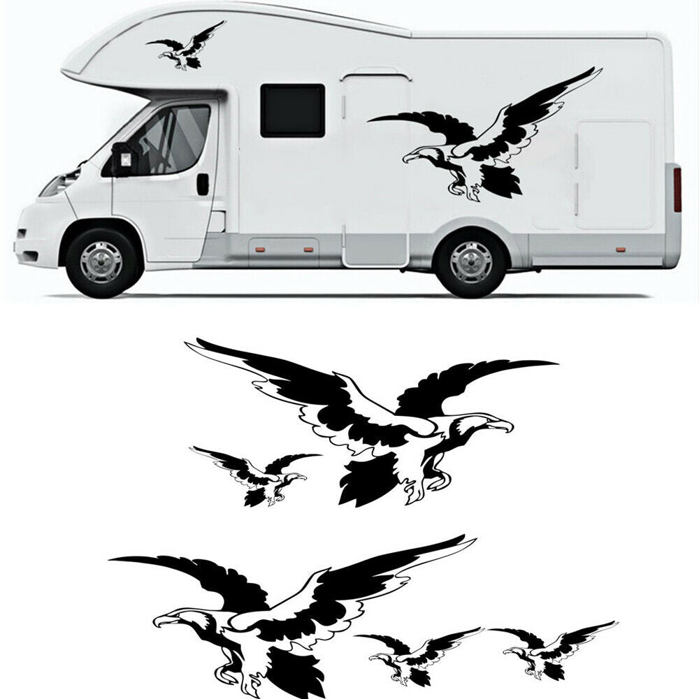 5x Car Stickers Decals Eagle Style Universal for Caravan Travel RV Camper Van
