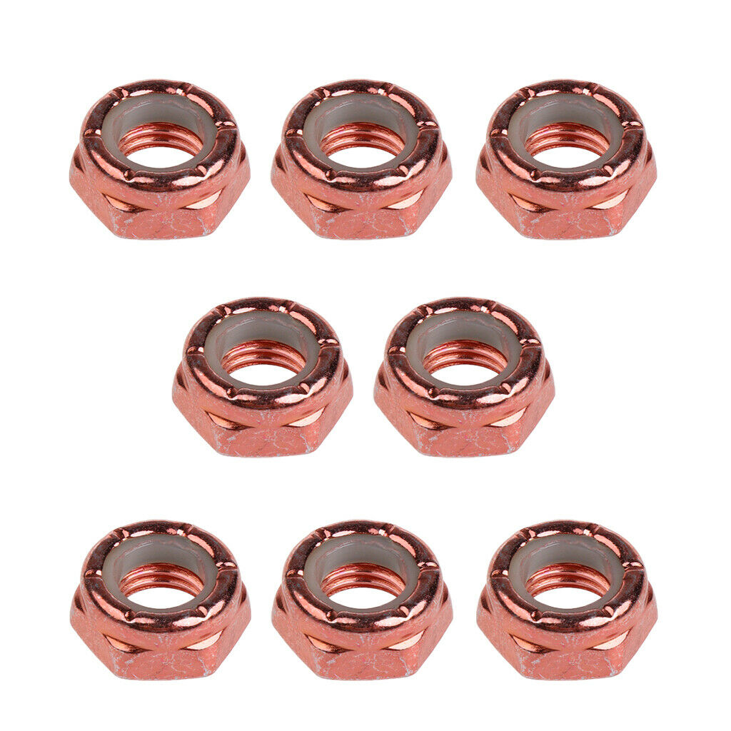 8pcs Skateboard Replacement Truck Axle Screw Nuts Longboard Parts Chocolate