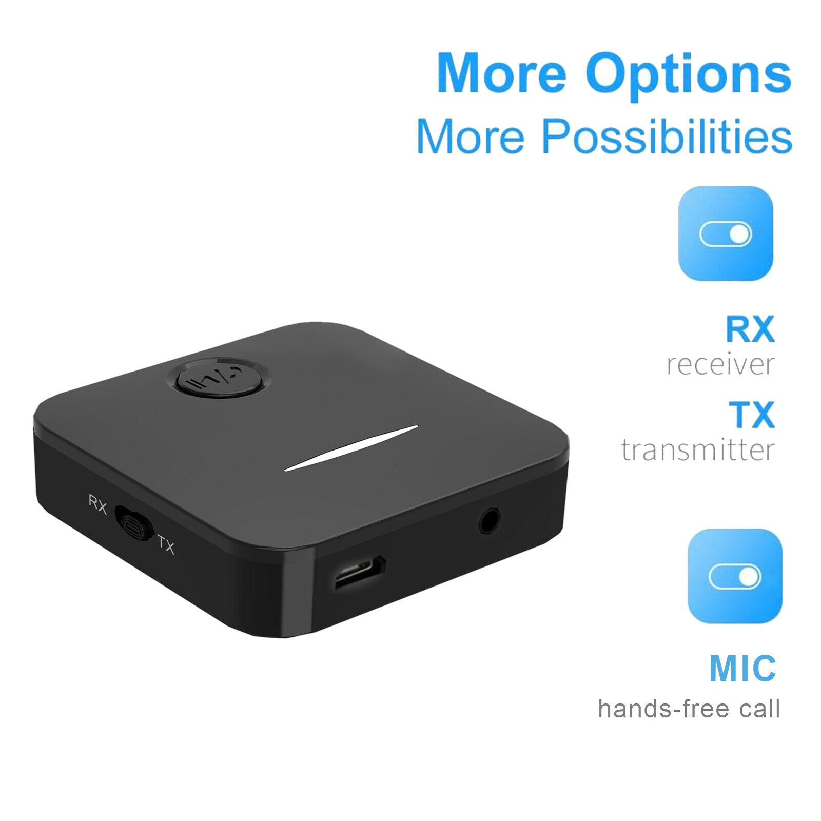Bluetooth 5.0 Receiver Transmitter Handsfree Plug & Play W/ 3.5mm AUX for PC