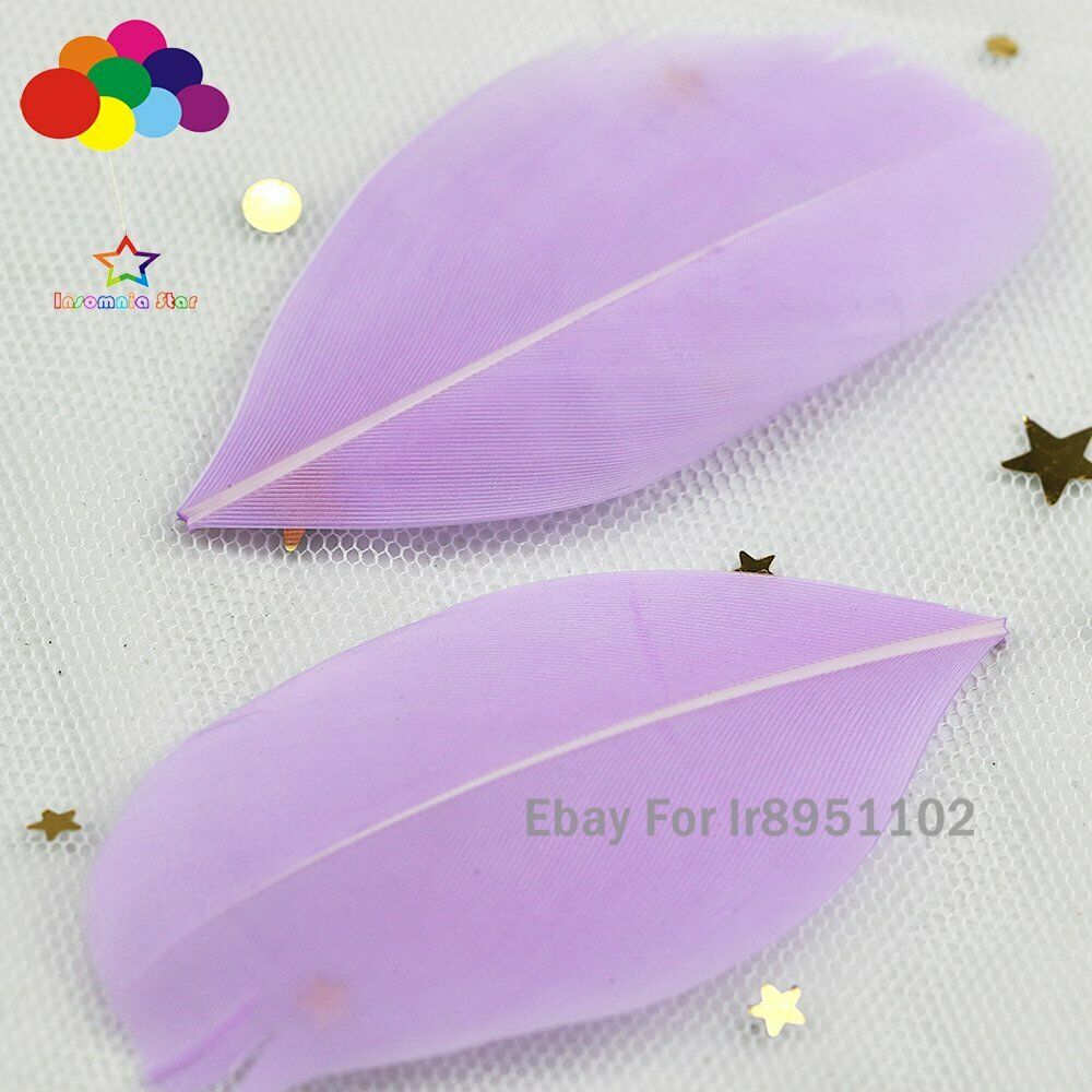 Lilac High quality loose Natural dyed Goose Feather 100pcs 5-7 CM DIY for crafts