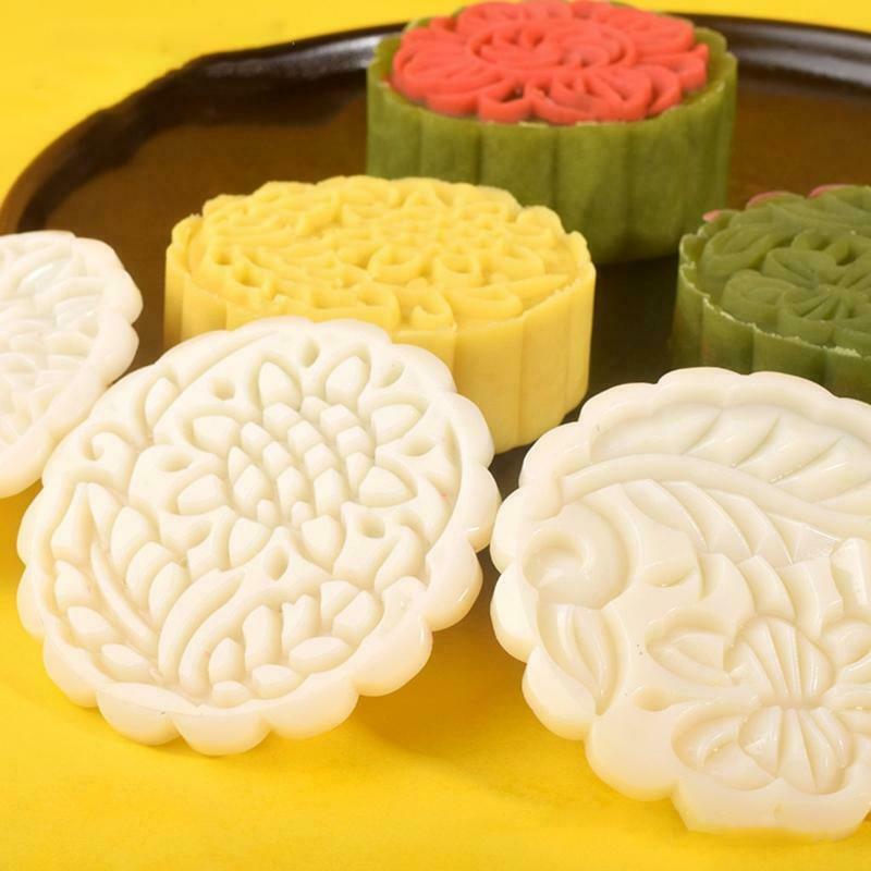 100g Plastic Mooncake mould Cutter Hand Pressure Pastry Gadgets Baking Tool