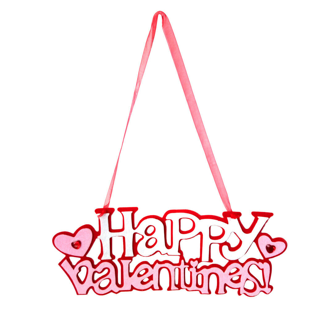 Romantic Non-woven Happy Valentines Home Decor Wall Door Hanging Sign Plaue