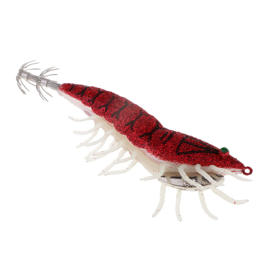 2pcs Noctilucent Shrimp Fishing Lure Prawn Bait Squid Jig Hook Night Fishing