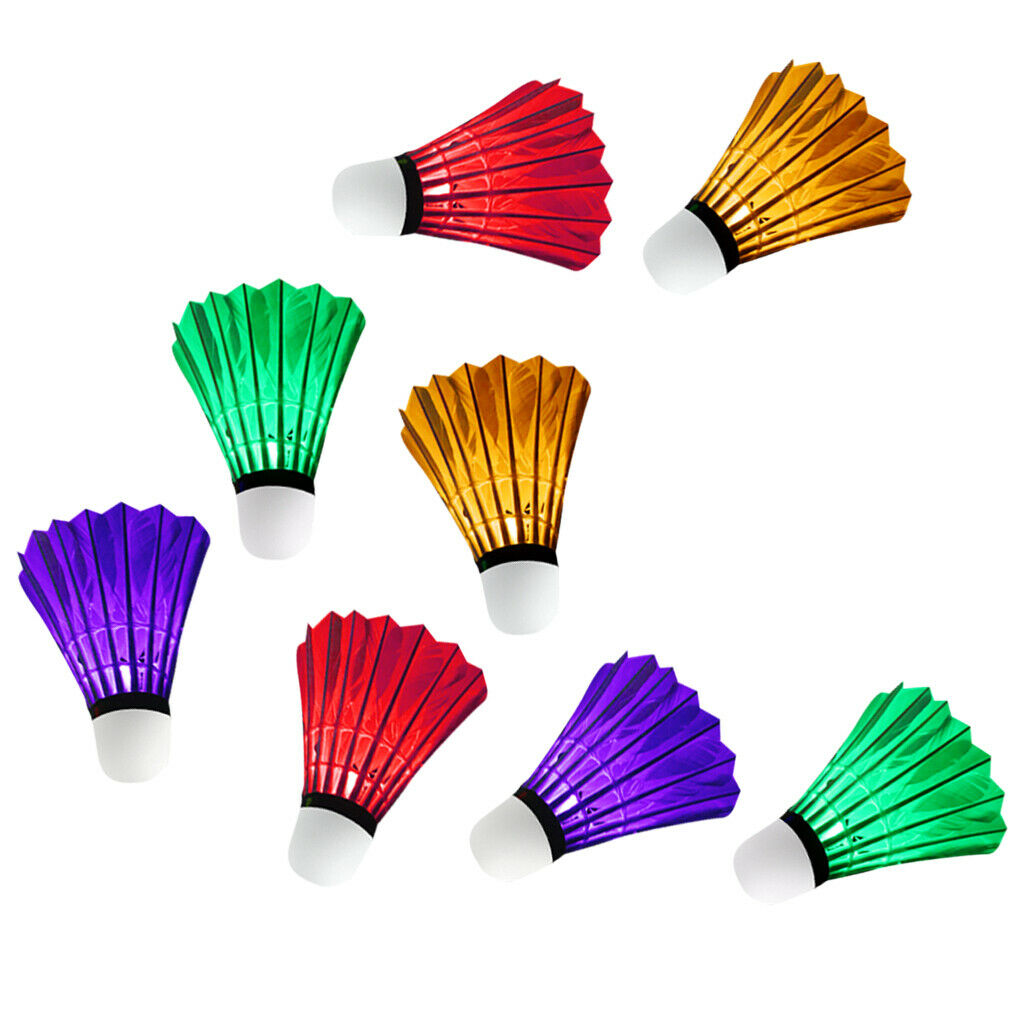 8 Pcs / Pack Colorful LED Lighting Badminton Shuttlecock Dark Night