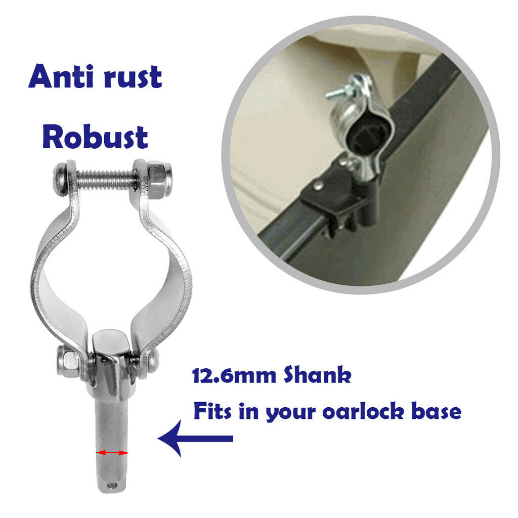 Marine Clamp on Oarlock for 1/2" Socket Yacht Boat Fishing Clamp-On Oar Lock