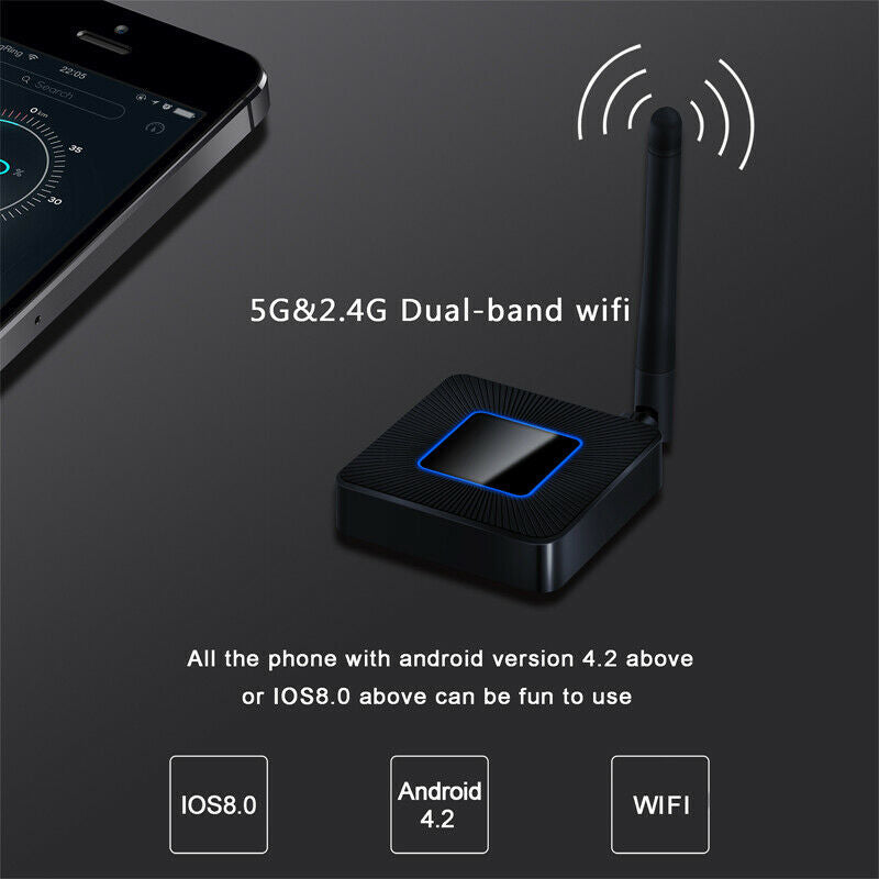 2.4G/5G Dual Band Car Home WiFi Mirror Link Box Wireless Screen Mirroring w/HDMI