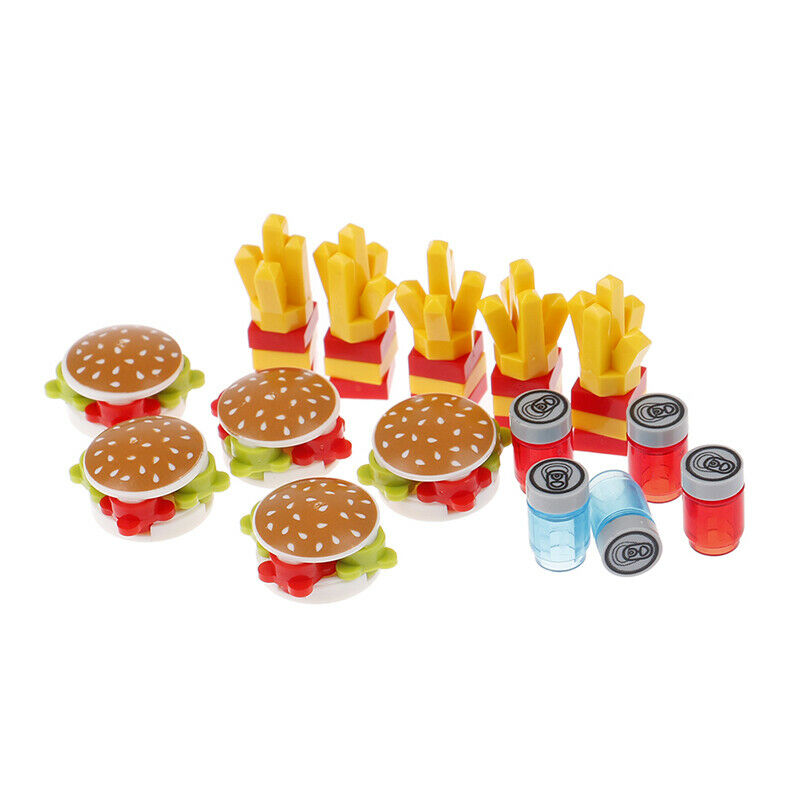 Hamburger Chips City Building  Fast Food Parts Compatible Bricks Toys DIYA KX