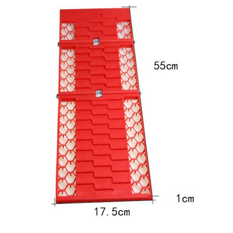 2PCS Rubber Foldable Car Wheel Anti-Skid Pad Folding Skid Plate Tire Traction N9