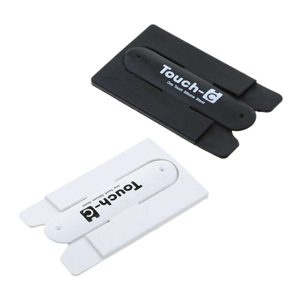 2pcs Flexible Adhesive Silicone Phone Holder with Universal White And Black ID