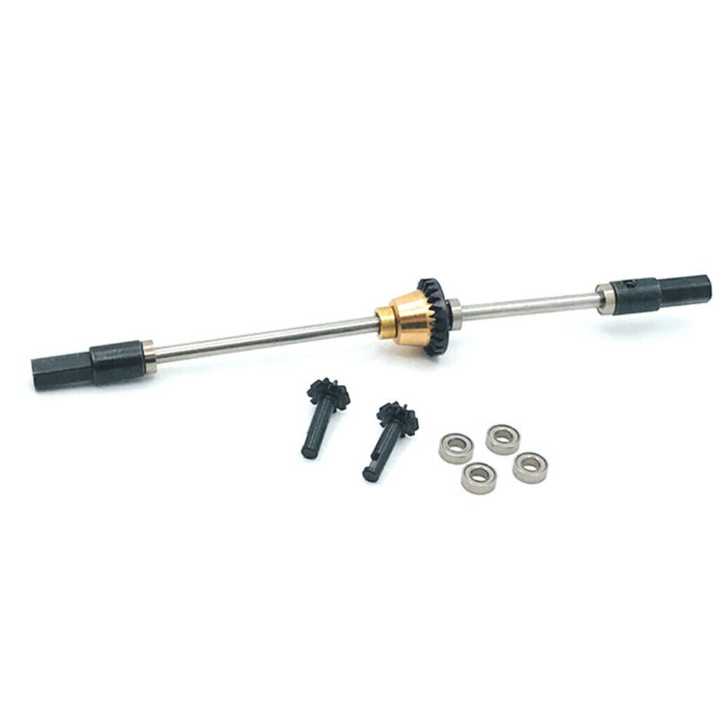 Metal Axle Shaft Steering Hubs Bearing Pinion Gears Set for 1/12 RC Off Road Car
