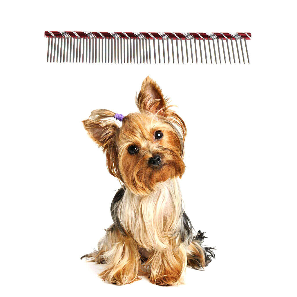 Pet Stainless Steel Hair Comb Pet Grooming Brush for Dog Cats Beauty Red
