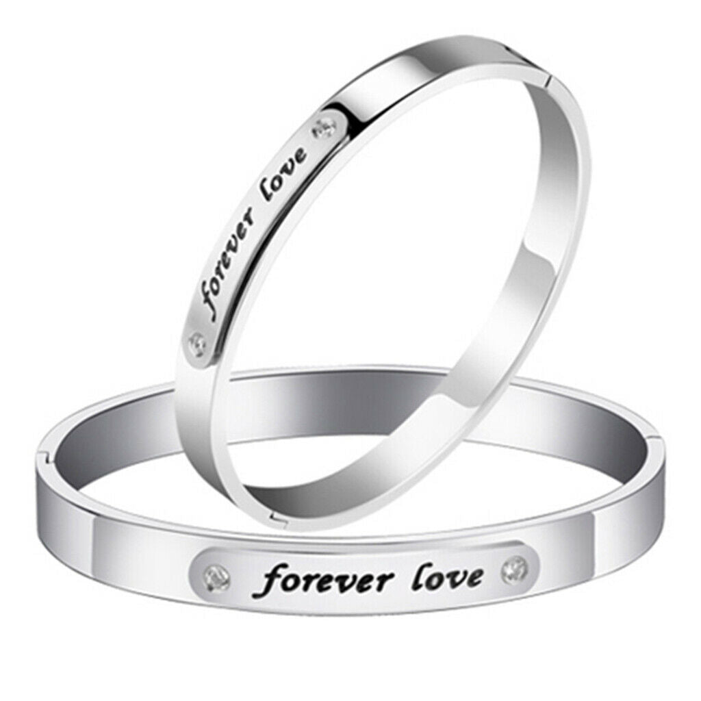 Fashion Titanium Steel Bracelet Simple Letter Stainless Steel Bracelet  8mm