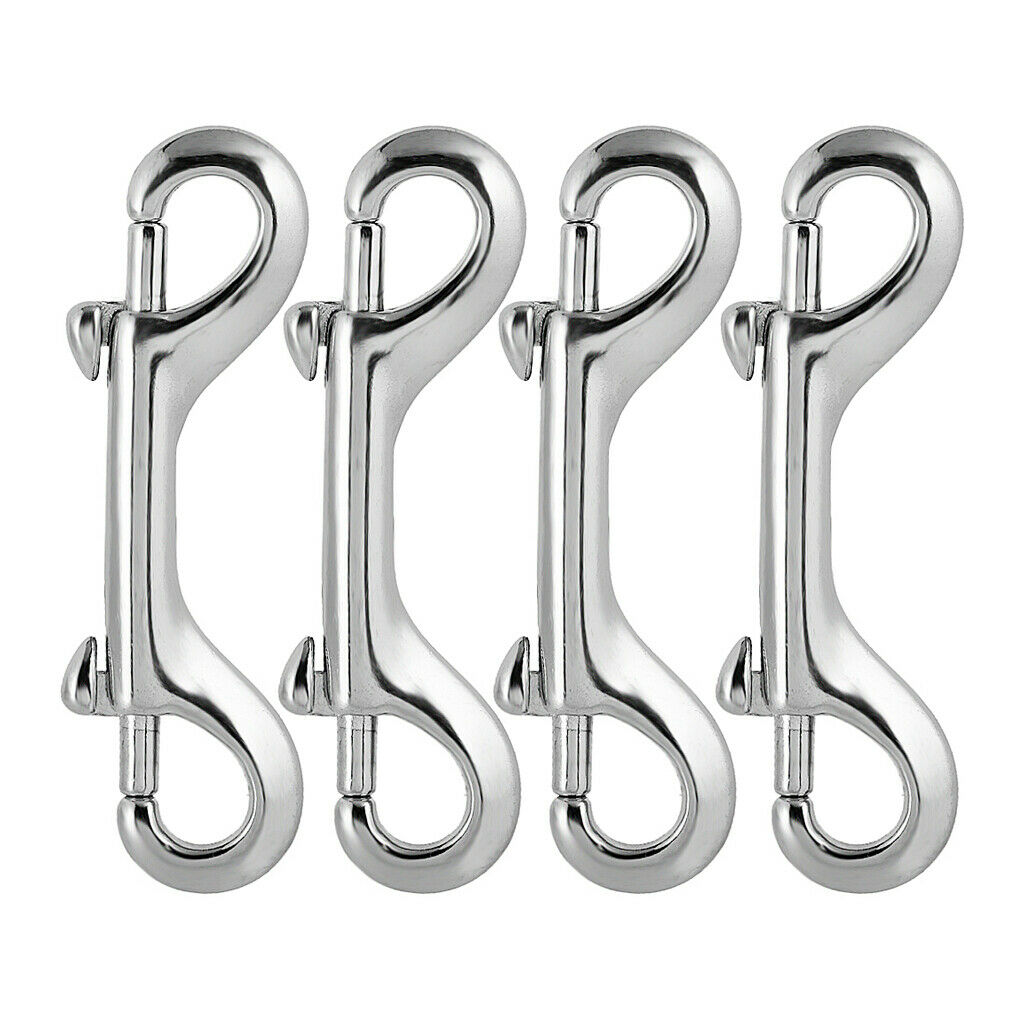 4x Double End Bolt Clips Snap Hook Keychain Key Holder Heavy Duty Metal