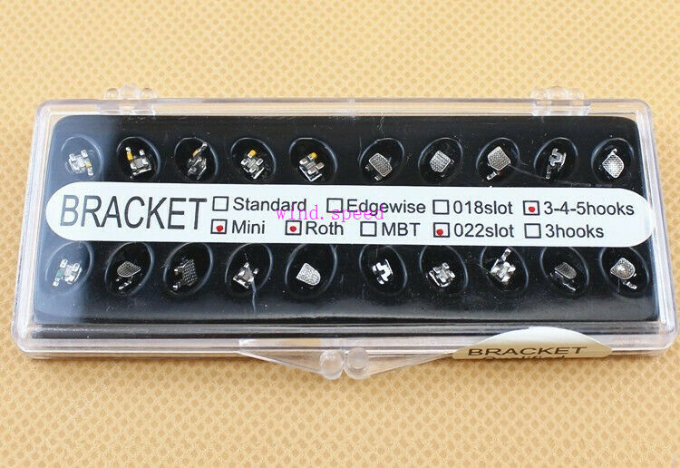 50kits Dental Metal Orthodontic Brackets Braces Mini Roth 022 Slot 345 Hooks