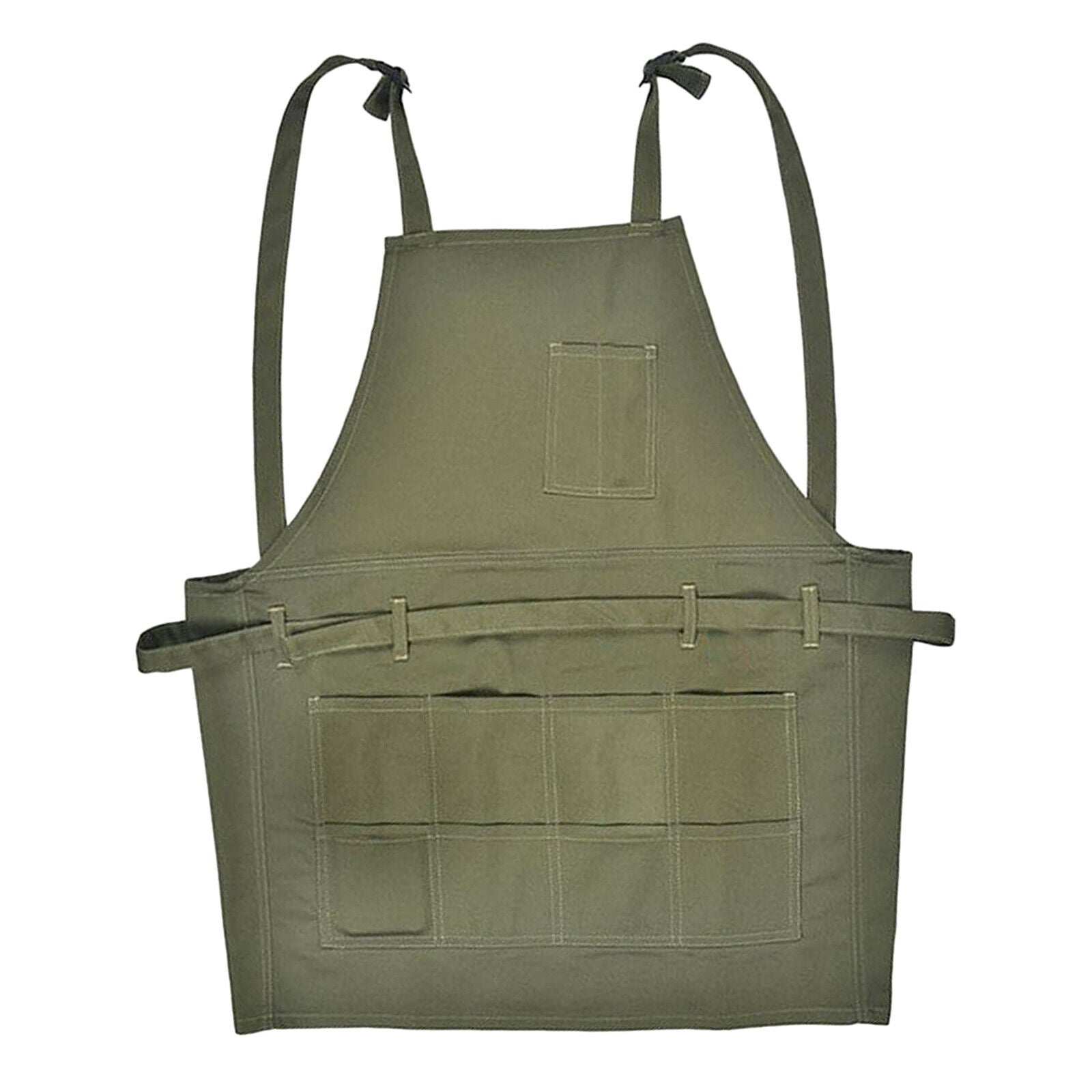 Unisex Canvas Apron for Women, Shoulder Straps and Pockets Design, Utility Shop