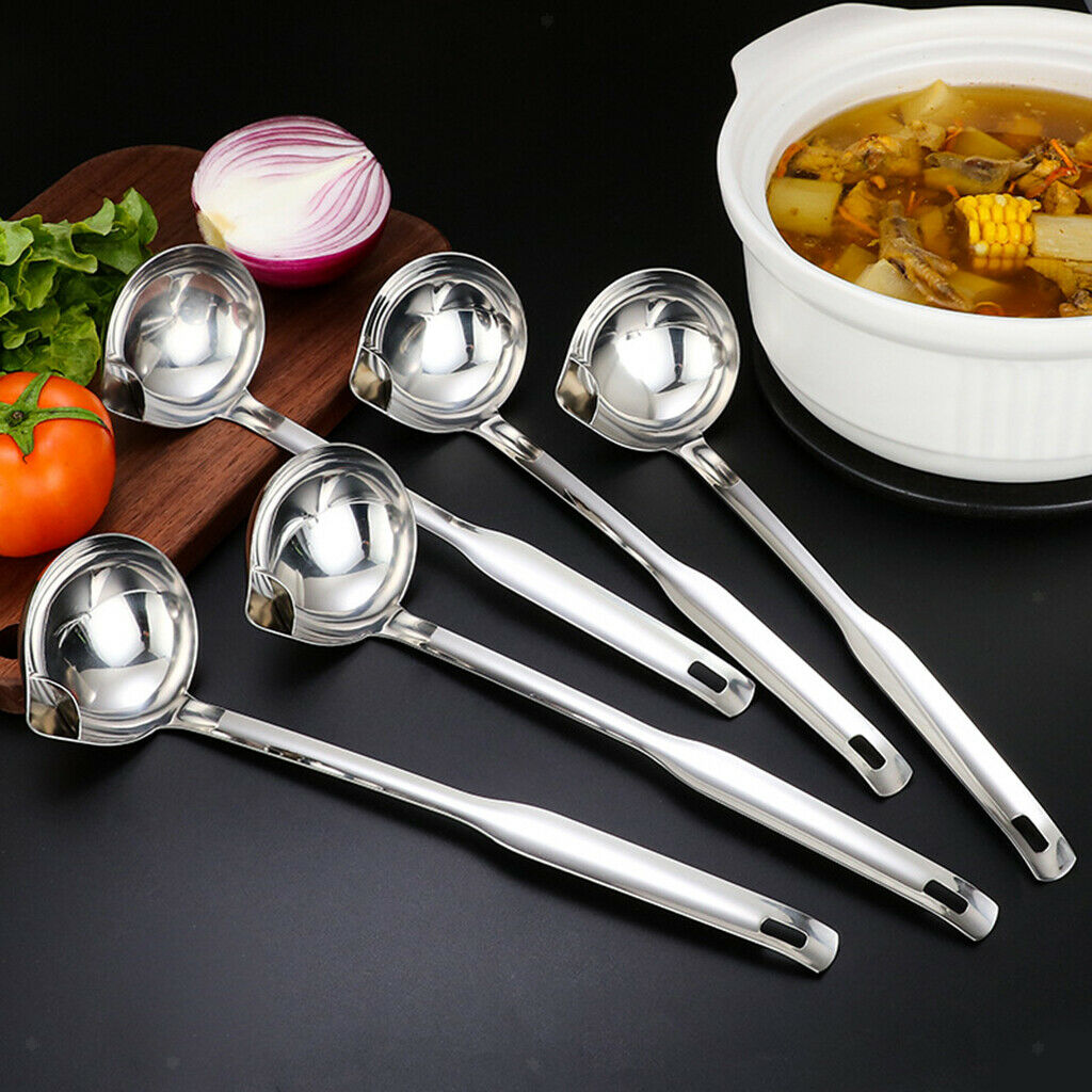 Kitchen Ladle Long Handle Ladle Spoon Soup Colander  31.5x9cm 304