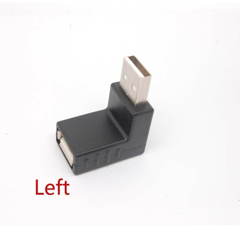 USB 2.0 A Male to Female Extension Cable 90 Degree Left Angle Adapter Plug