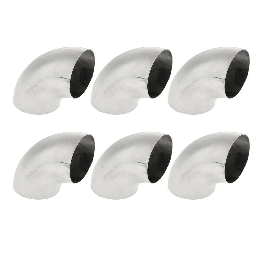 6 Pieces Auto 2.5" 63mm 90Degree Bendable Exhaust Pipe Tube Thickness:1mm