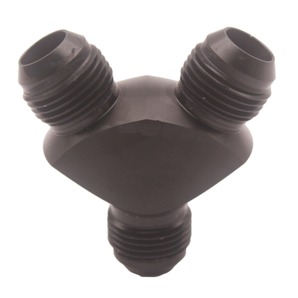 AN-10(10AN) To 2xAN-10(10AN AN10) Billet Aluminium Y Block Adapter Fitting BLACK