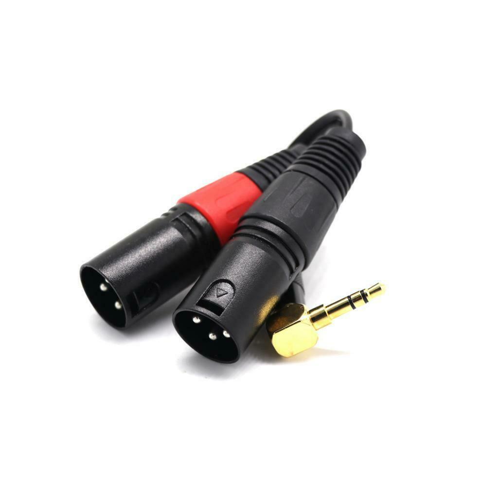 Dual 3 Pin XLR Male to 3.5mm Stereo   Mic Audio Splitter Cable