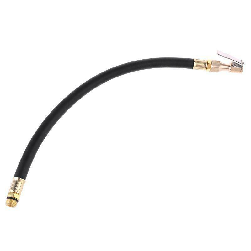 Car Tire Inflator Hose 1/4" Fast Self-locking Chuck Pressure Gauge Air Hose Tube